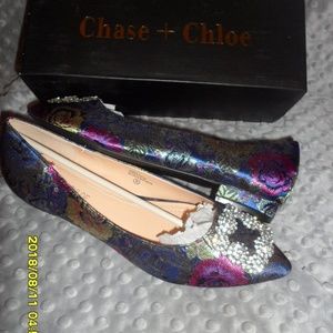 Chase + Chole Floral print Bling Shoes